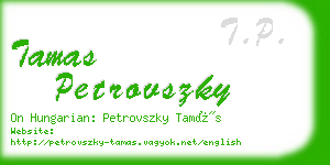 tamas petrovszky business card